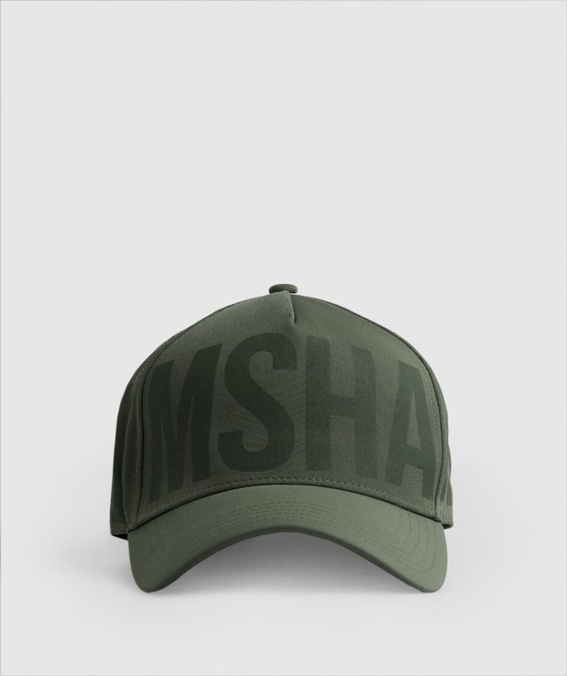 Gymshark Logo Trucker Caps Olive | NZ 3BTXKC